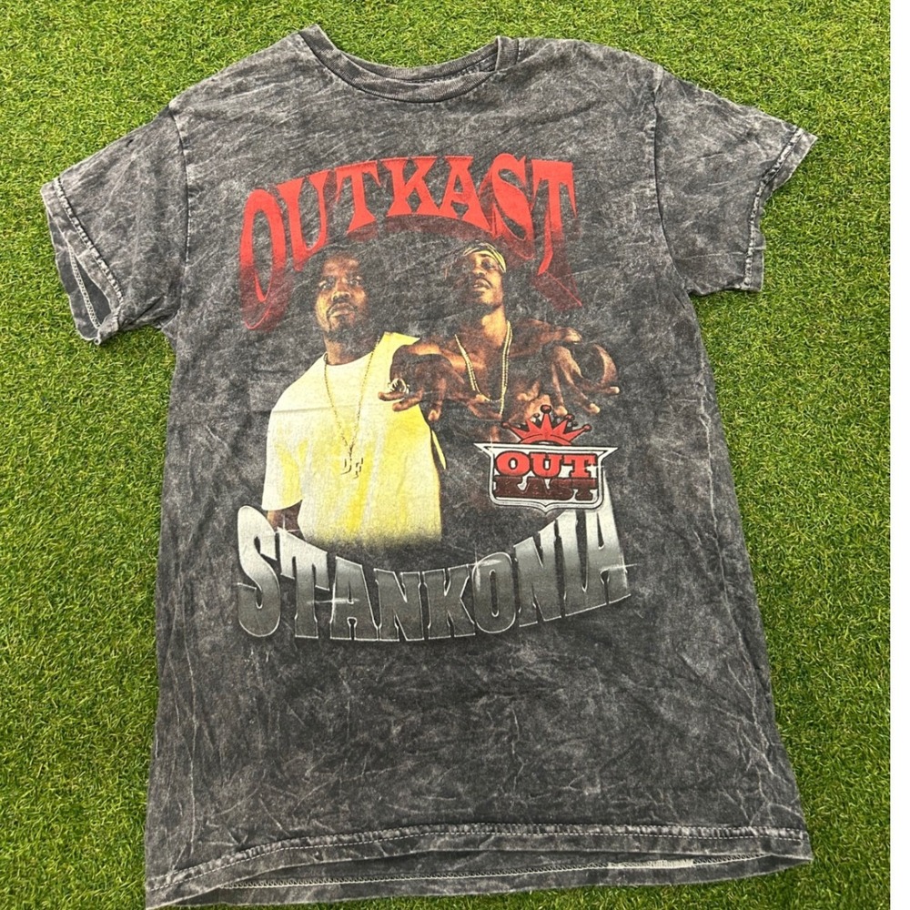 OutKast Stankonia Graphic T-Shirt Mens Small Charcoal Mineral Wash Hip Hop Tee